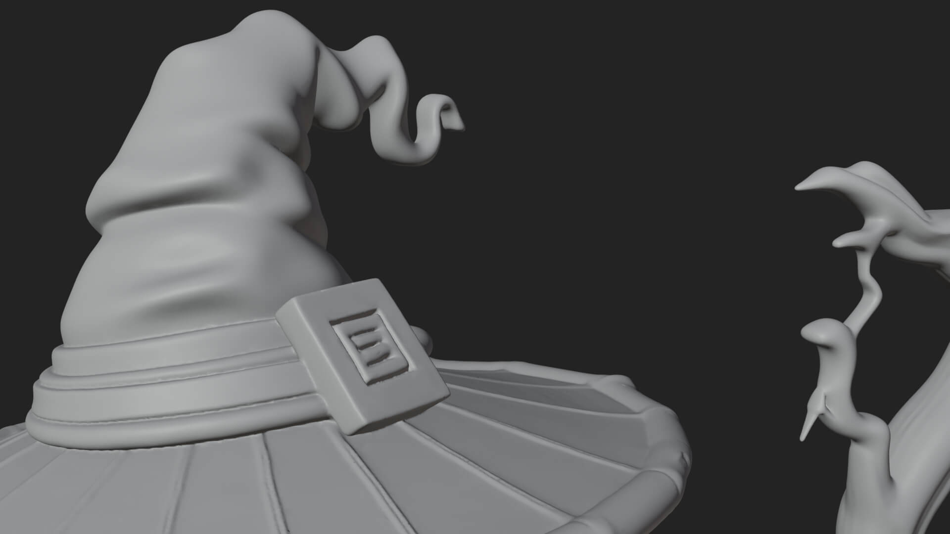 Hunched Hag Sorcerer Statue Design 9 3D Print Model 3D Model