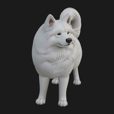 Husky Dog Statue Design 10 3D Print Model