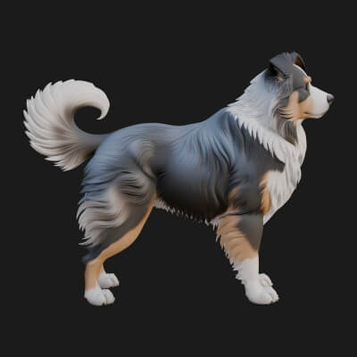 Husky Dog Statue Design 3 3D Print Model