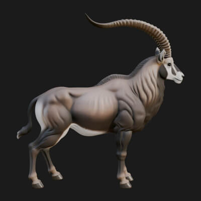 Ibex Goat Statue Design 15 3D Print Model