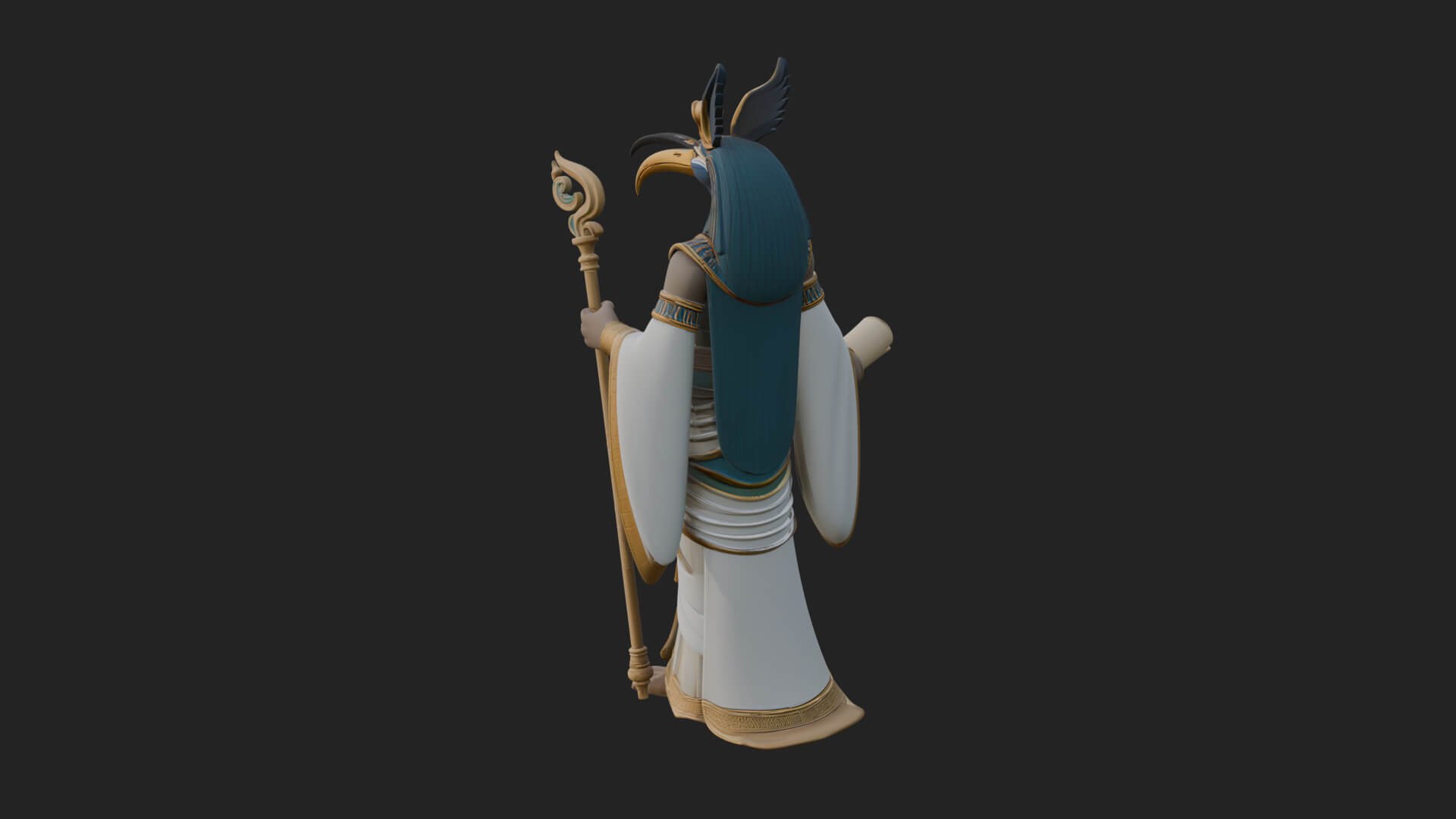 Ibis-Headed Egyptian God Statue Design 1 3D Print Model 3D Model