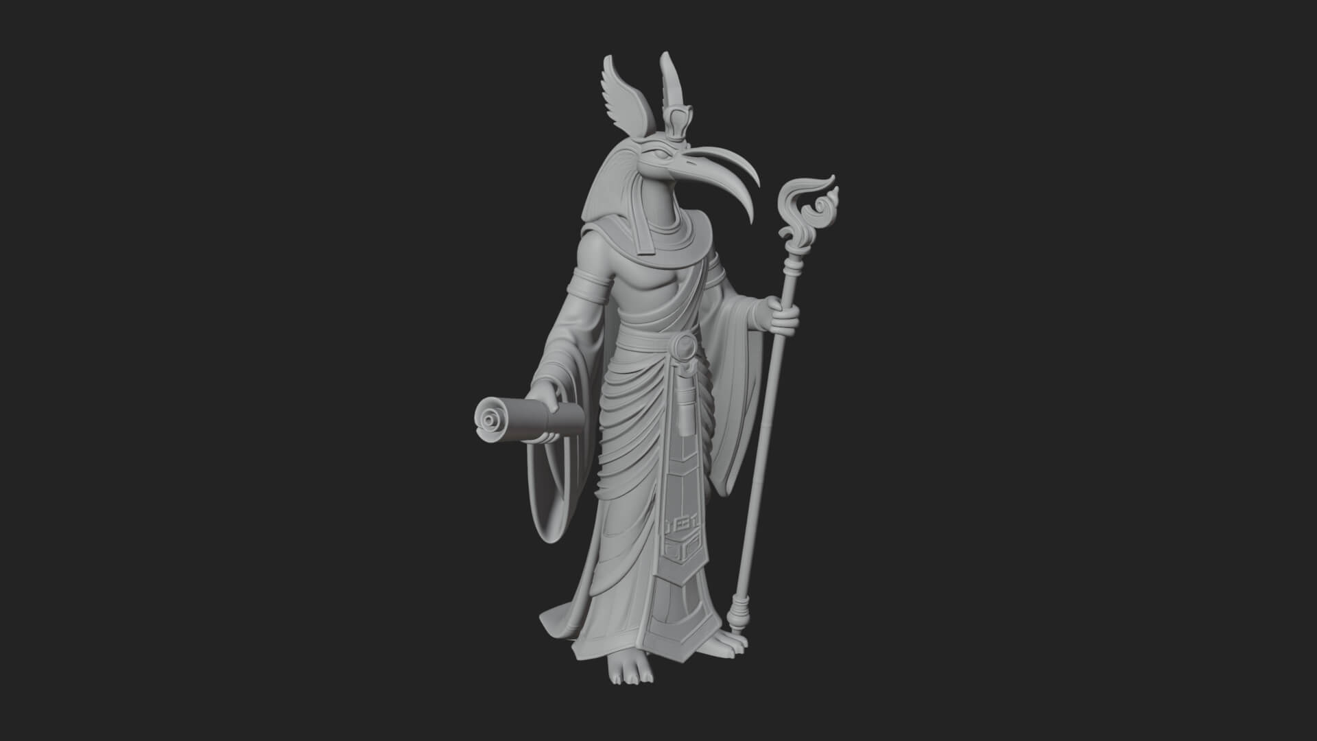 Ibis-Headed Egyptian God Statue Design 1 3D Print Model 3D Model