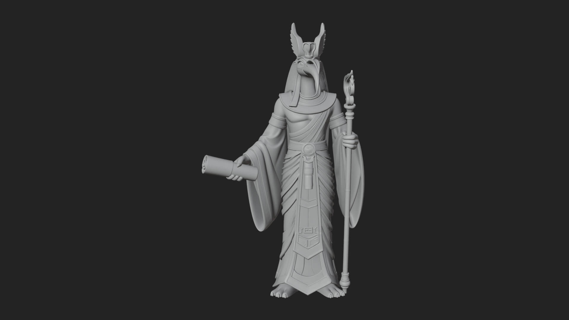 Ibis-Headed Egyptian God Statue Design 1 3D Print Model 3D Model