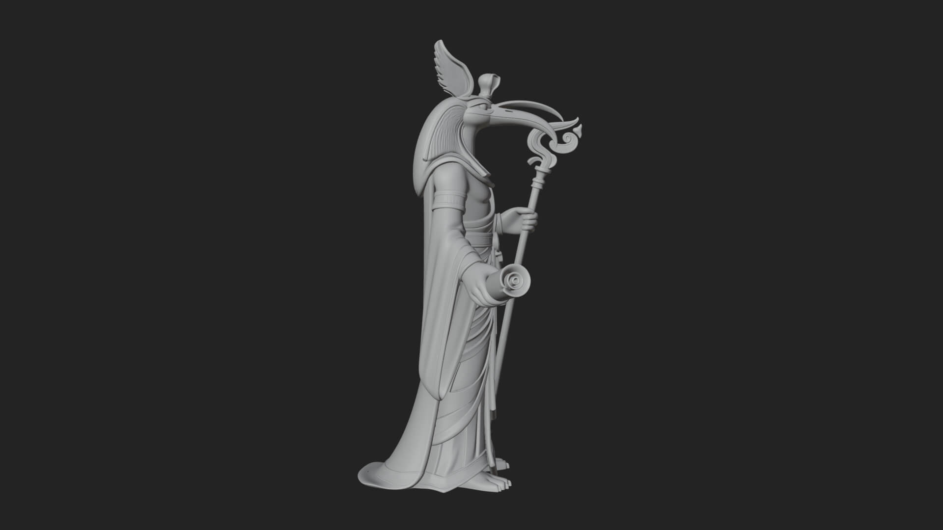 Ibis-Headed Egyptian God Statue Design 1 3D Print Model 3D Model
