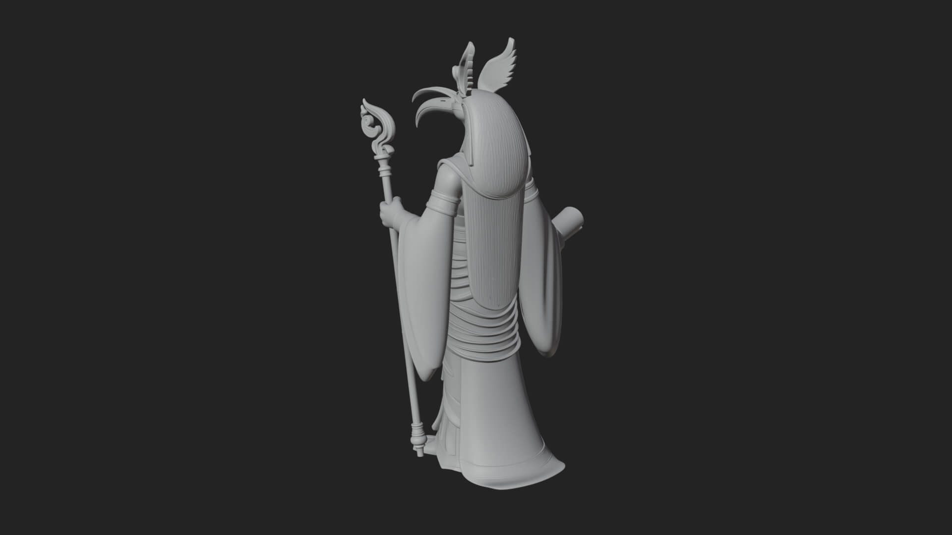 Ibis-Headed Egyptian God Statue Design 1 3D Print Model 3D Model