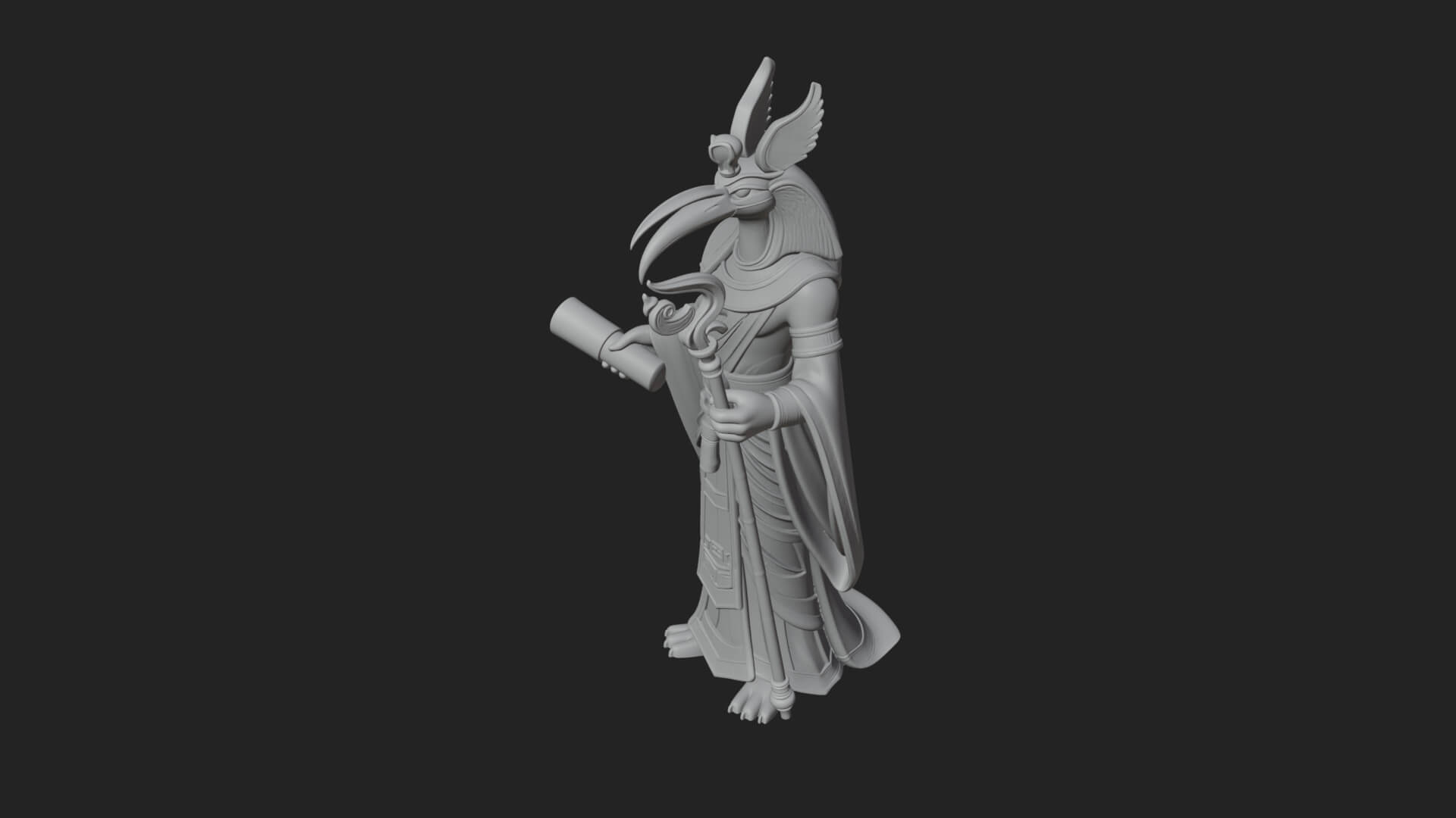 Ibis-Headed Egyptian God Statue Design 1 3D Print Model 3D Model