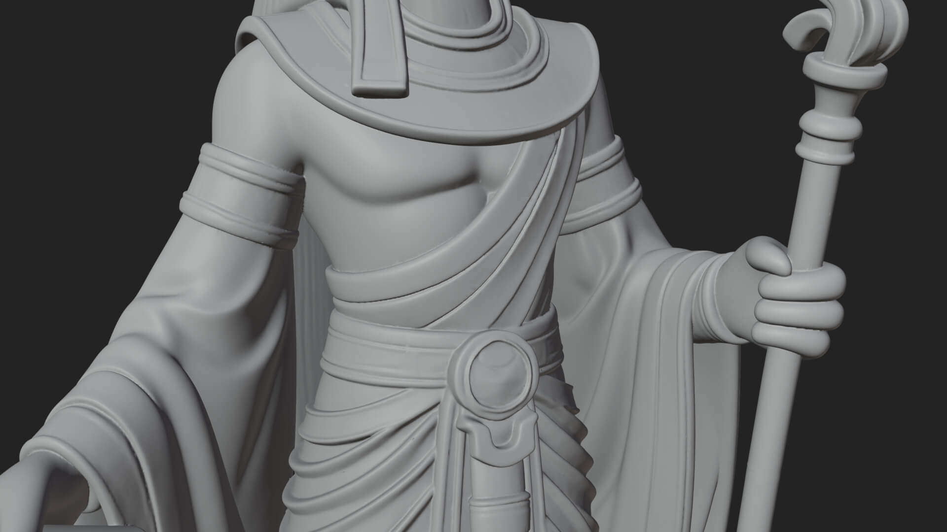 Ibis-Headed Egyptian God Statue Design 1 3D Print Model 3D Model