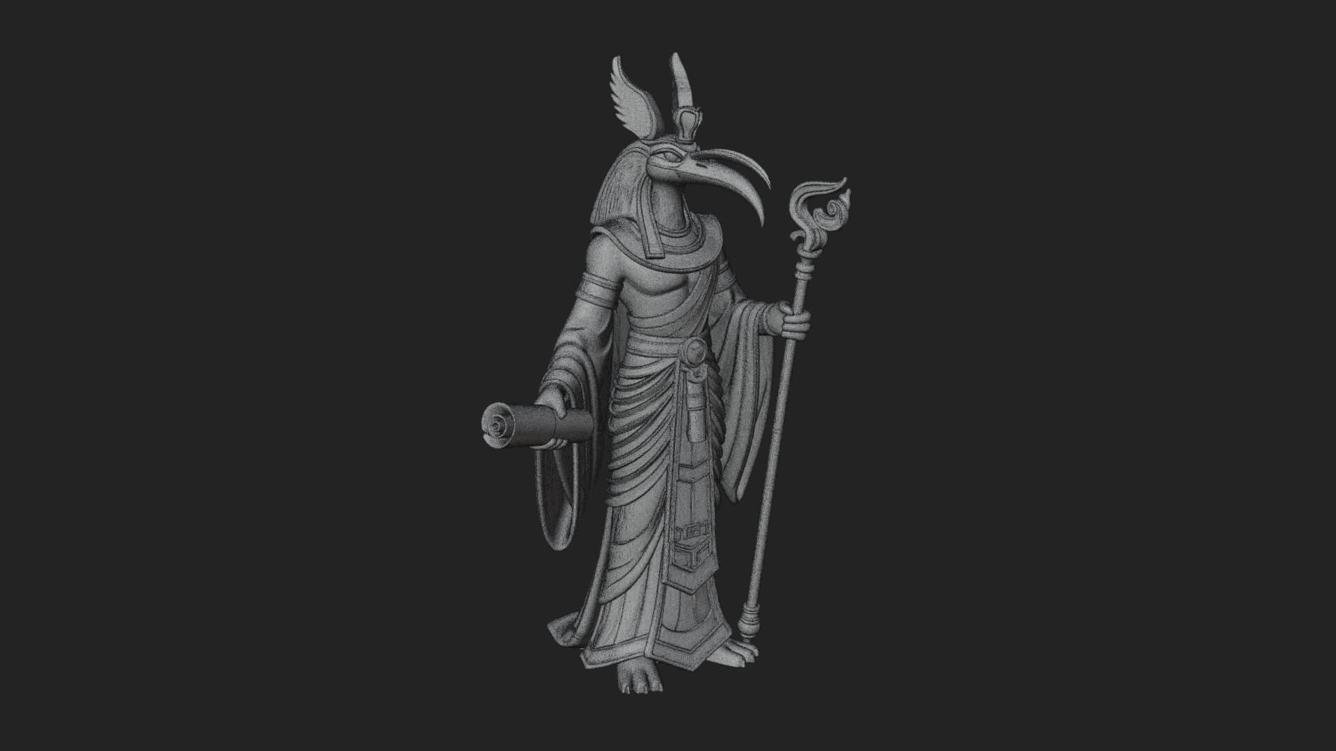 Ibis-Headed Egyptian God Statue Design 1 3D Print Model 3D Model