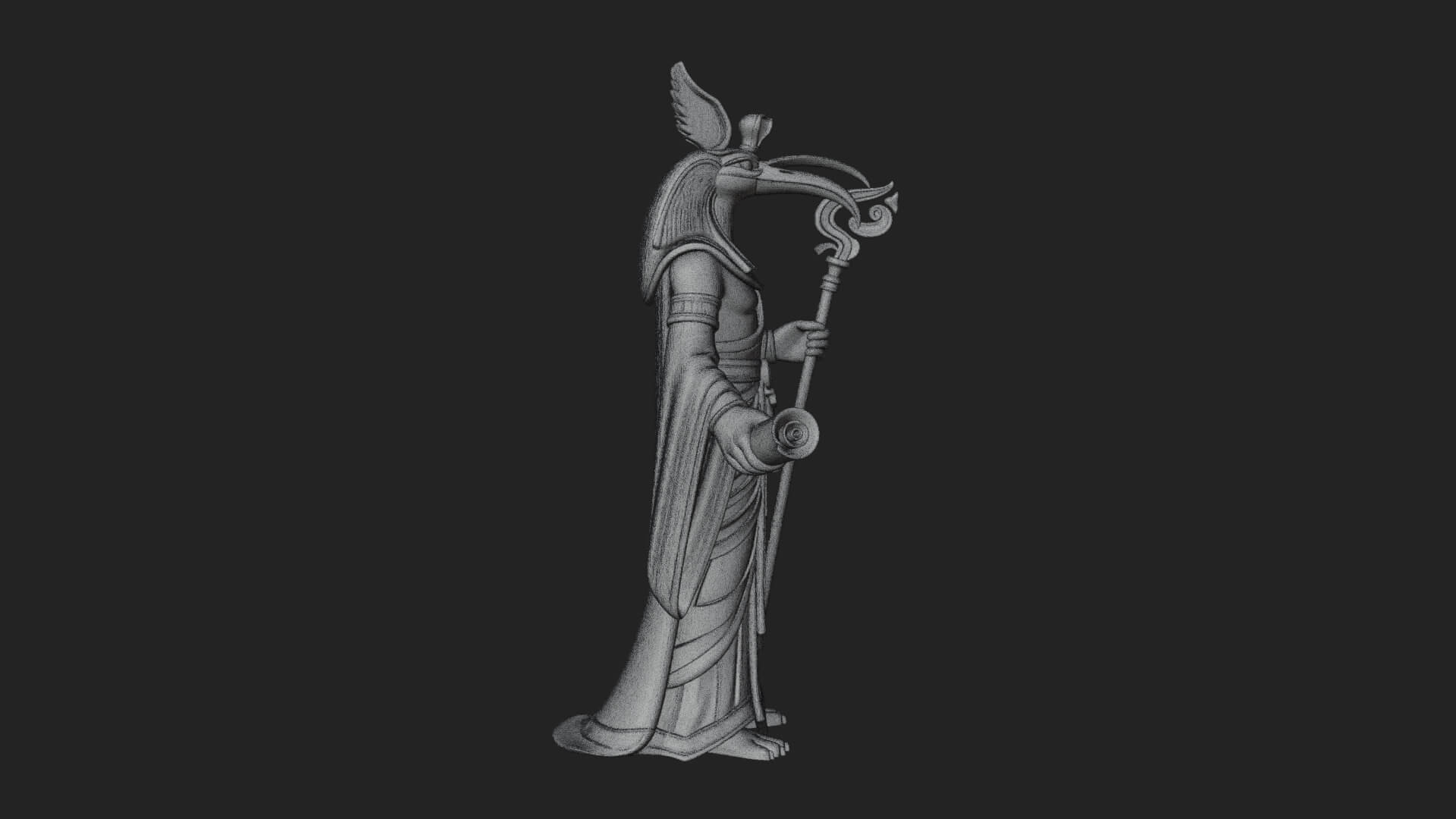Ibis-Headed Egyptian God Statue Design 1 3D Print Model 3D Model