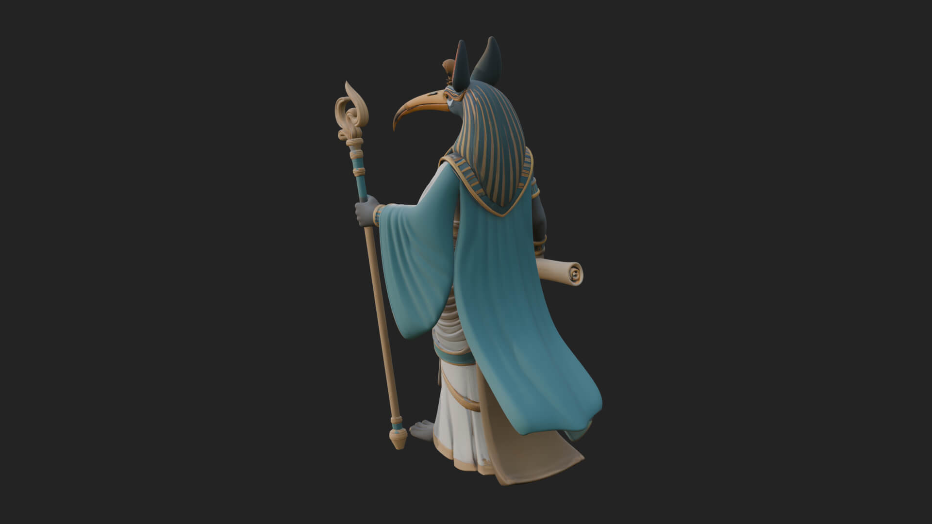 Ibis-Headed Egyptian God Statue Design 2 3D Print Model 3D Model
