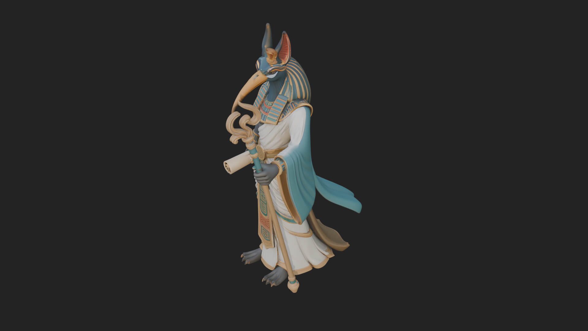 Ibis-Headed Egyptian God Statue Design 2 3D Print Model 3D Model