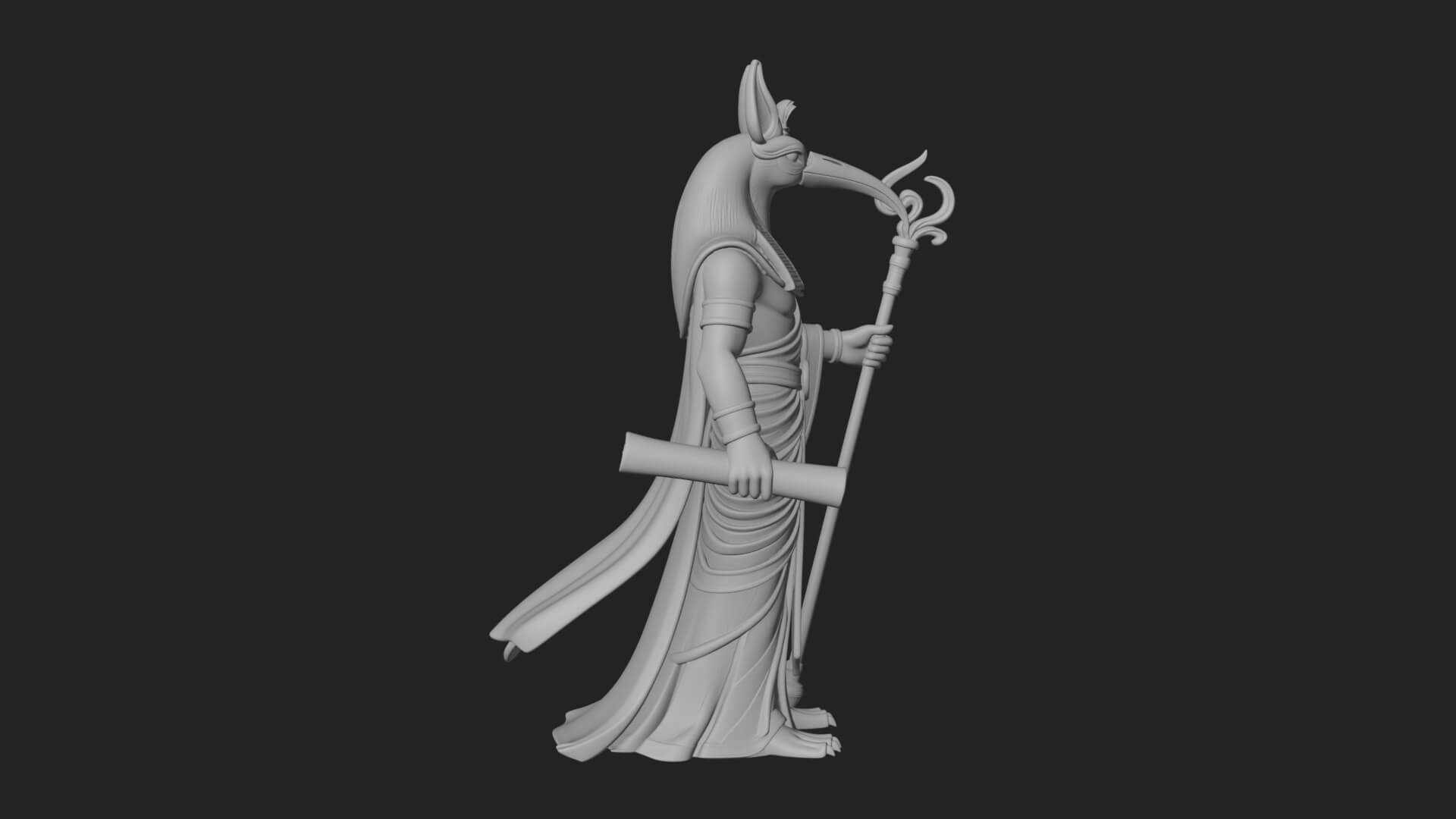 Ibis-Headed Egyptian God Statue Design 2 3D Print Model 3D Model