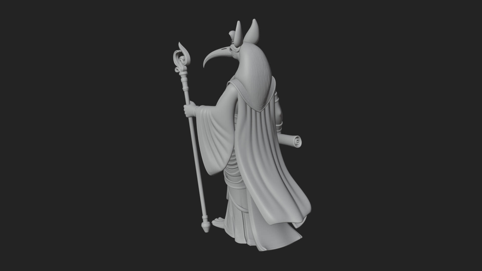 Ibis-Headed Egyptian God Statue Design 2 3D Print Model 3D Model