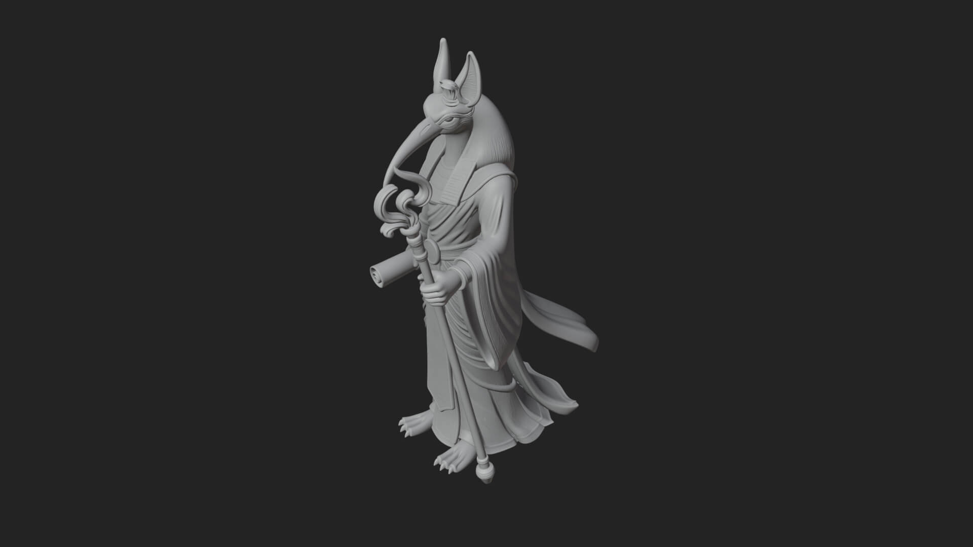 Ibis-Headed Egyptian God Statue Design 2 3D Print Model 3D Model