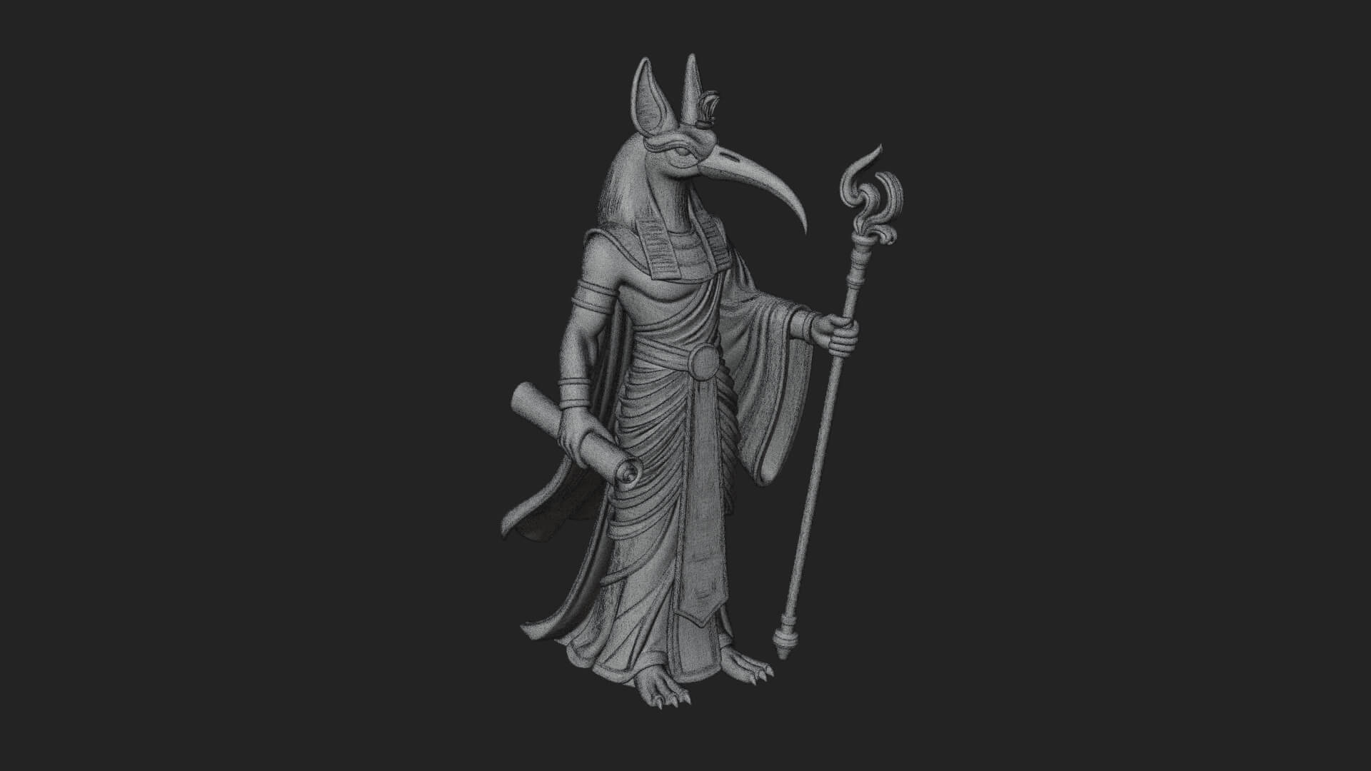 Ibis-Headed Egyptian God Statue Design 2 3D Print Model 3D Model