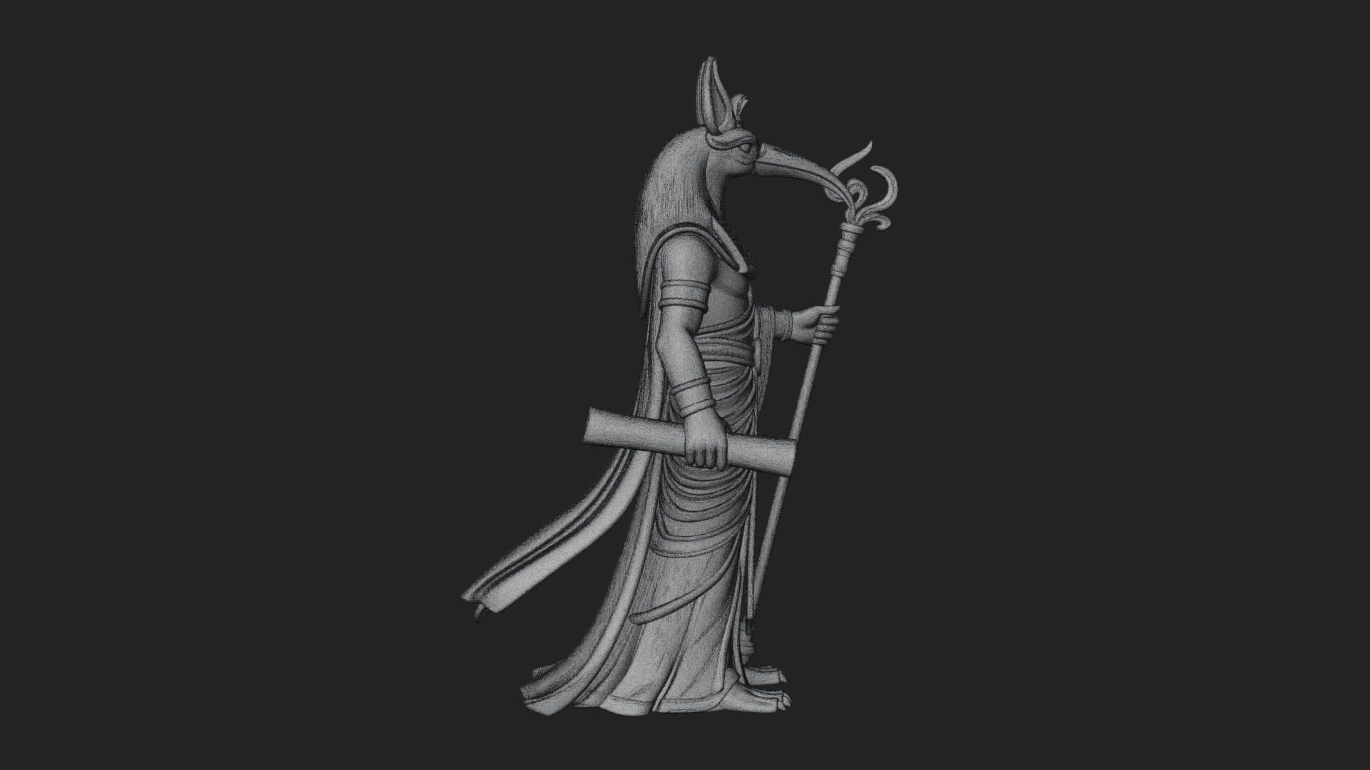 Ibis-Headed Egyptian God Statue Design 2 3D Print Model 3D Model