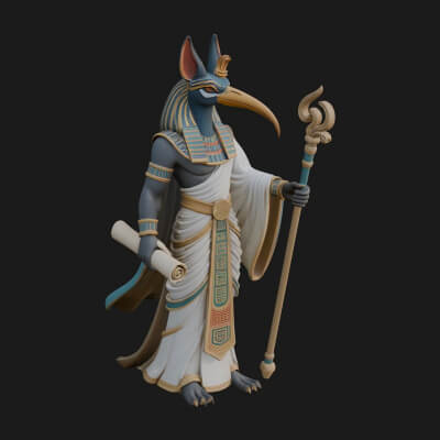 Ibis-Headed Egyptian God Statue Design 2 3D Print Model