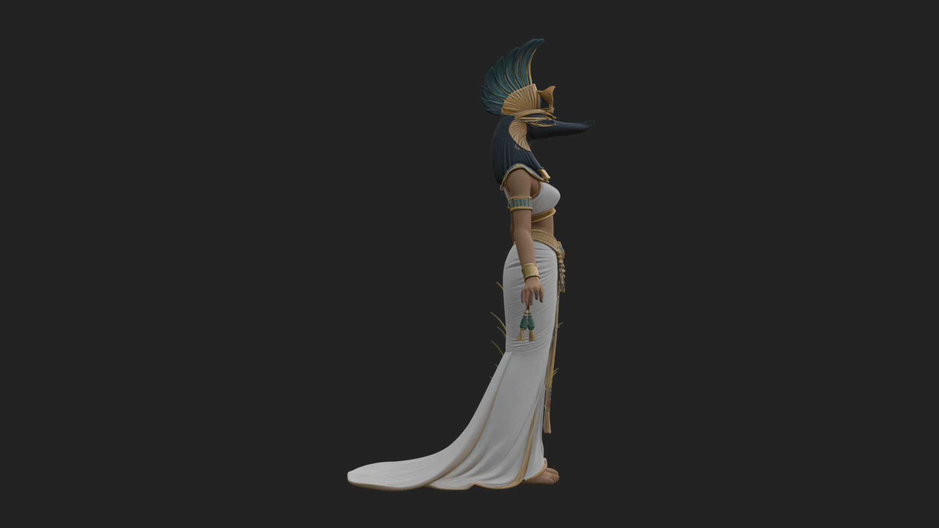 Ibis-Headed Egyptian God Statue Design 3 3D Print Model 3D Model