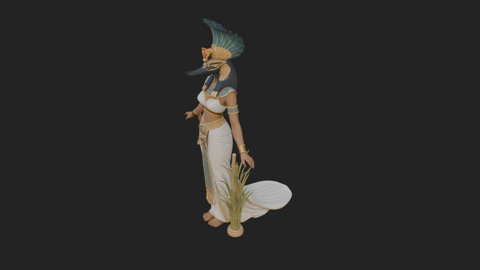 Ibis-Headed Egyptian God Statue Design 3 3D Print Model 3D Model