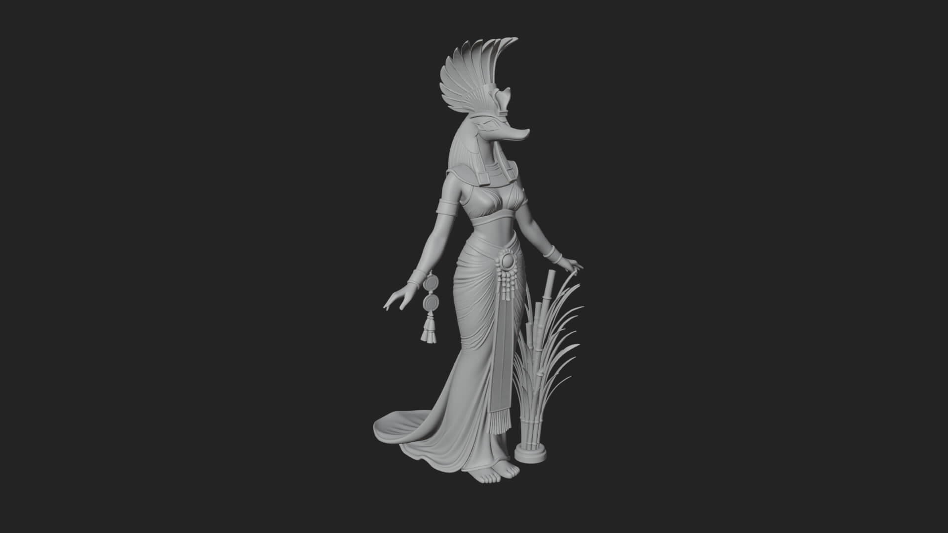 Ibis-Headed Egyptian God Statue Design 3 3D Print Model 3D Model