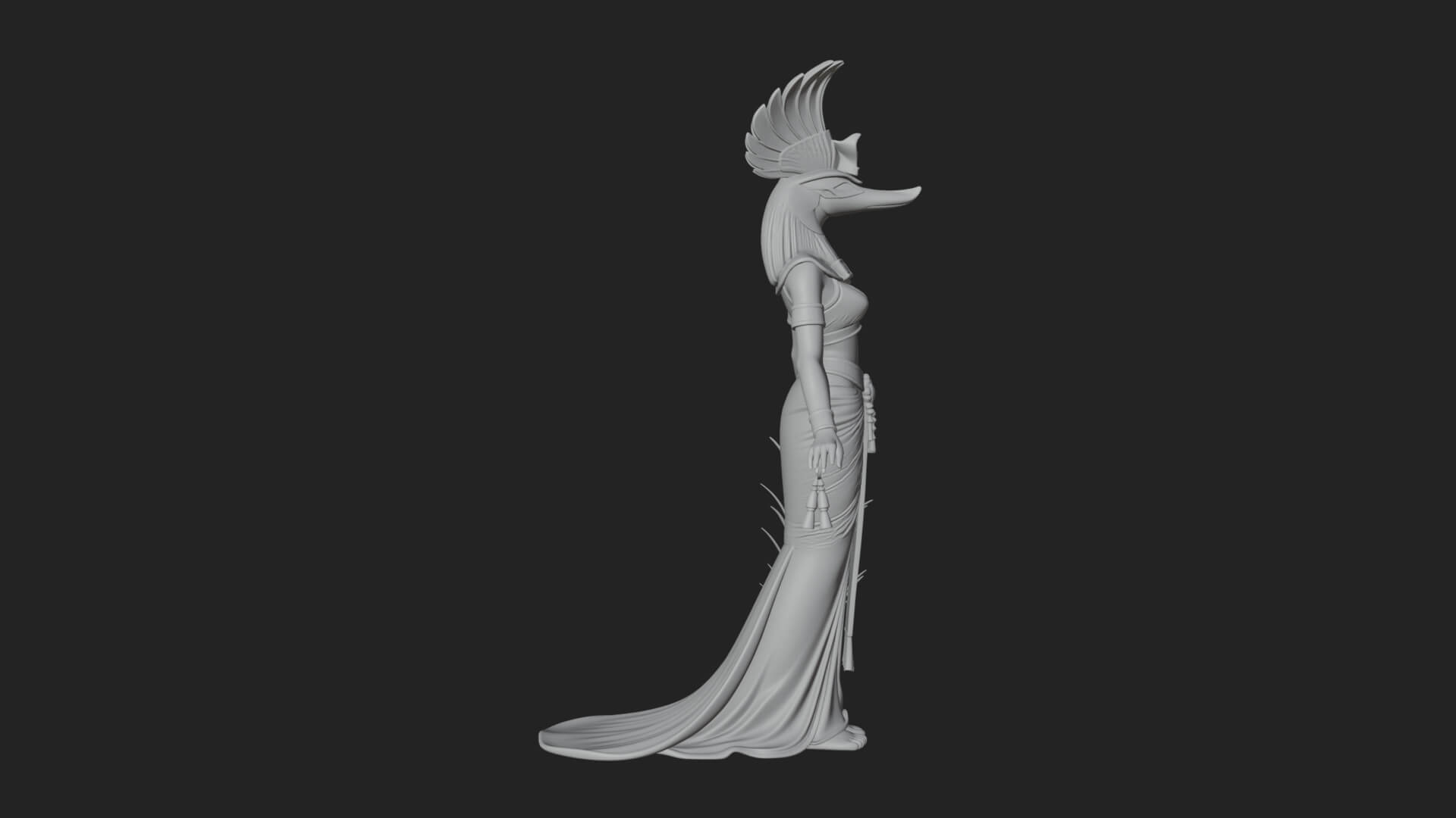 Ibis-Headed Egyptian God Statue Design 3 3D Print Model 3D Model