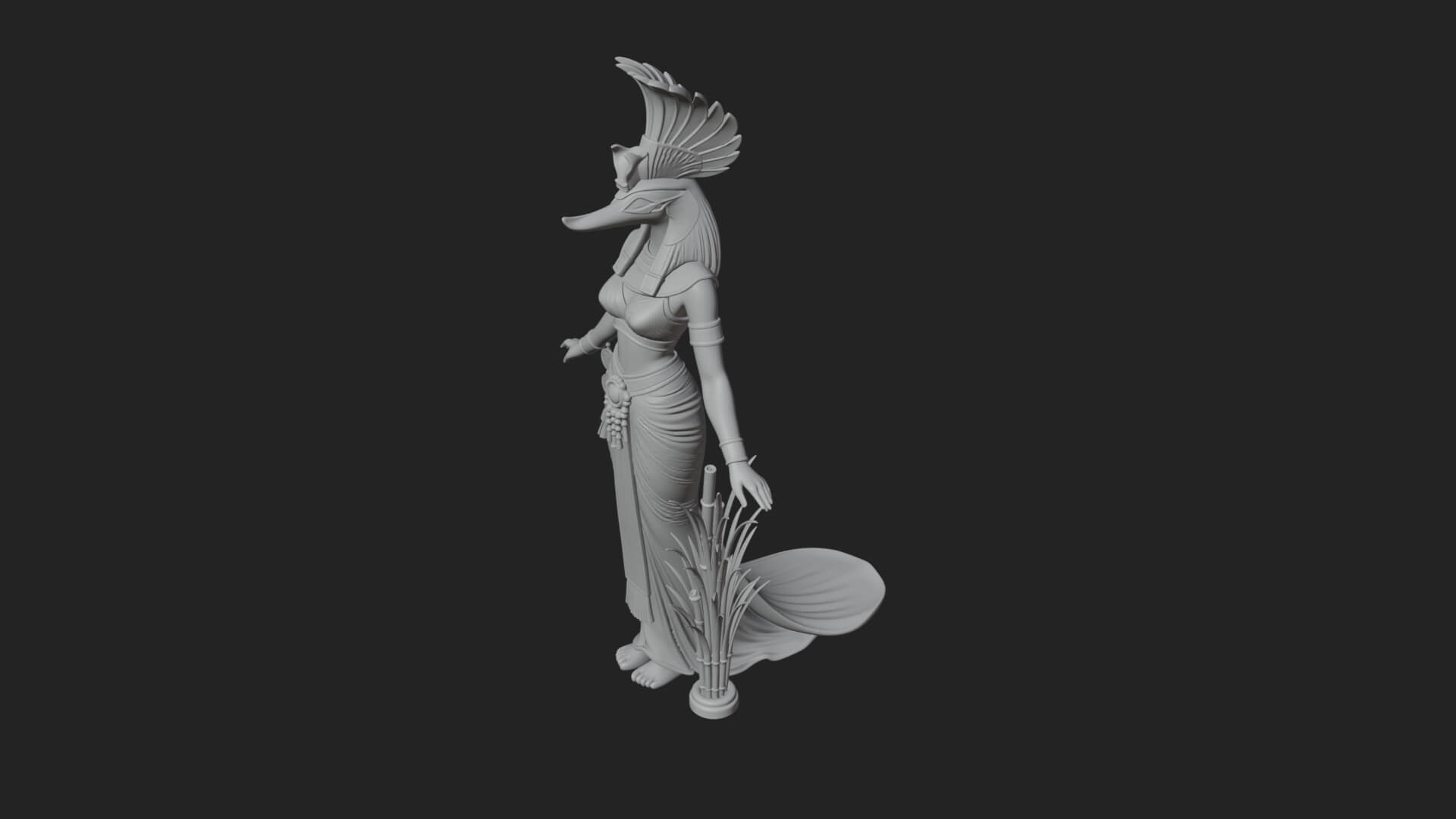 Ibis-Headed Egyptian God Statue Design 3 3D Print Model 3D Model