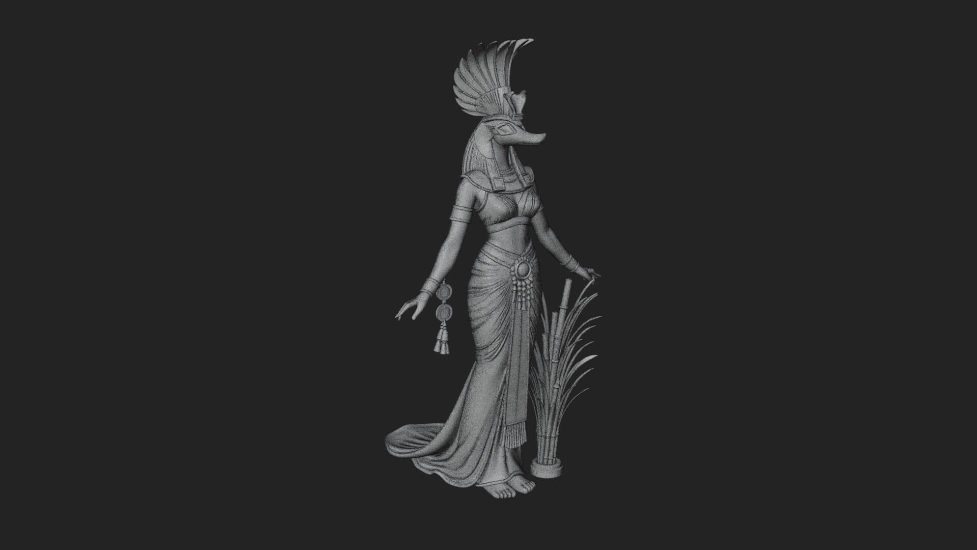 Ibis-Headed Egyptian God Statue Design 3 3D Print Model 3D Model