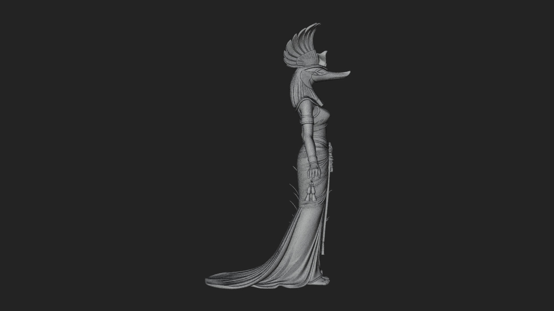 Ibis-Headed Egyptian God Statue Design 3 3D Print Model 3D Model