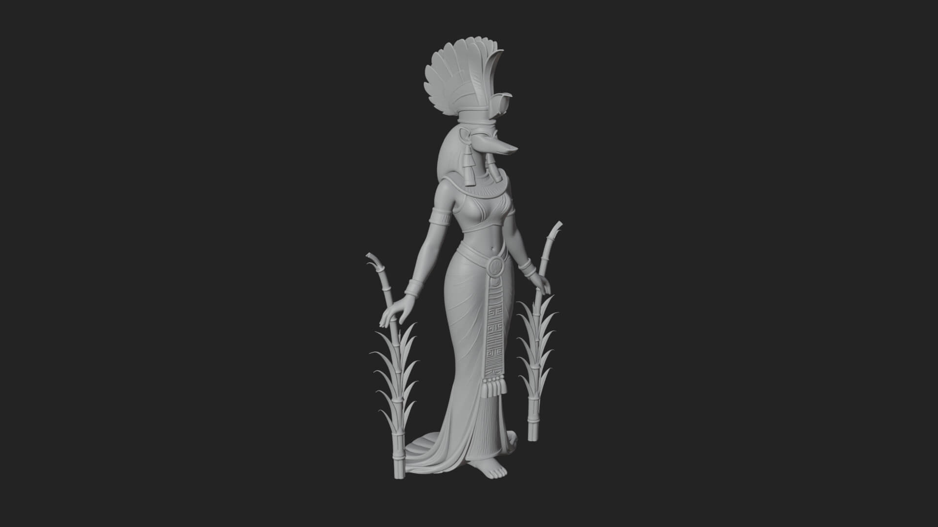 Ibis-Headed Egyptian God Statue Design 4 3D Print Model 3D Model