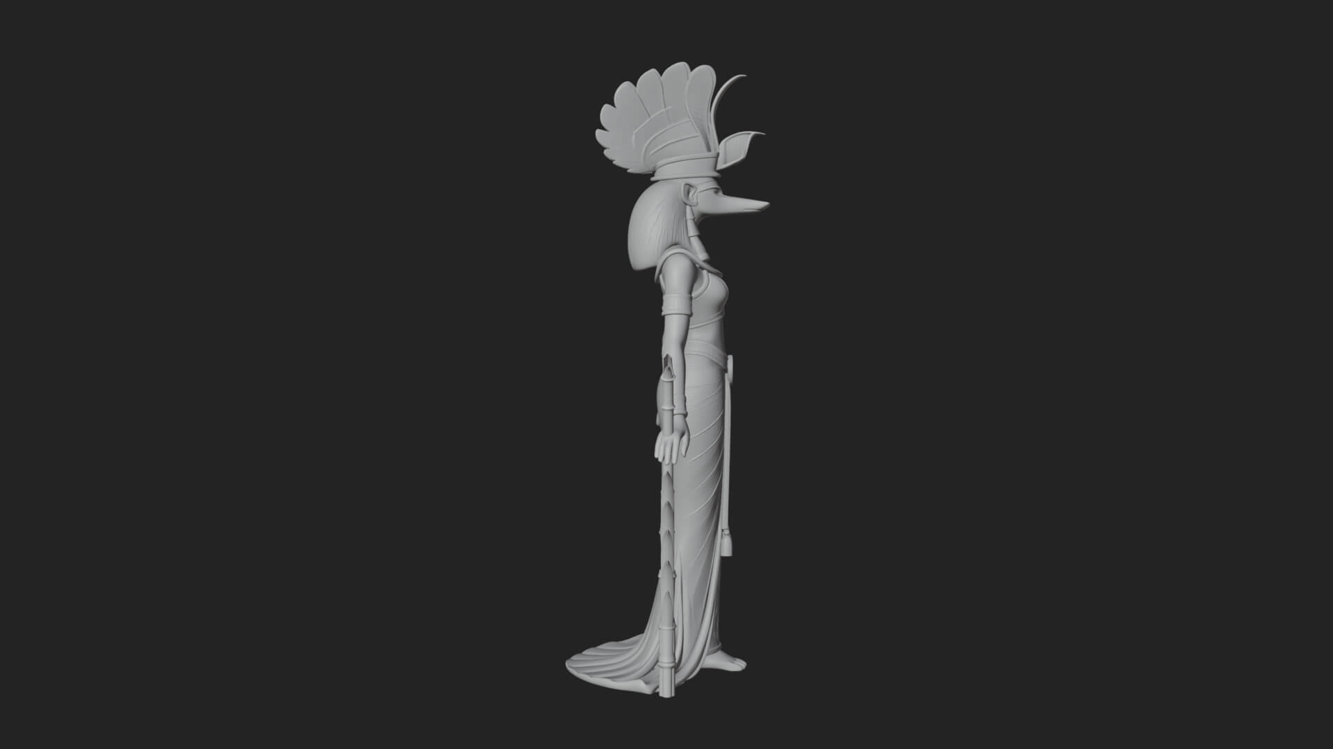 Ibis-Headed Egyptian God Statue Design 4 3D Print Model 3D Model