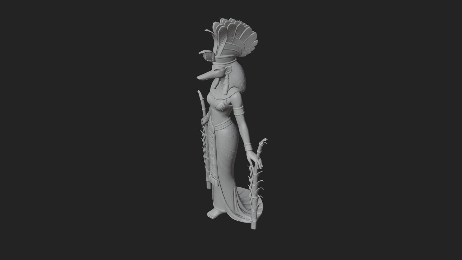 Ibis-Headed Egyptian God Statue Design 4 3D Print Model 3D Model