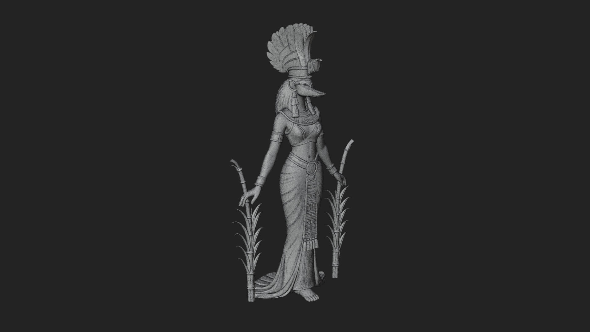 Ibis-Headed Egyptian God Statue Design 4 3D Print Model 3D Model