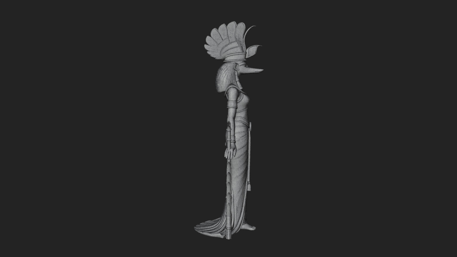 Ibis-Headed Egyptian God Statue Design 4 3D Print Model 3D Model