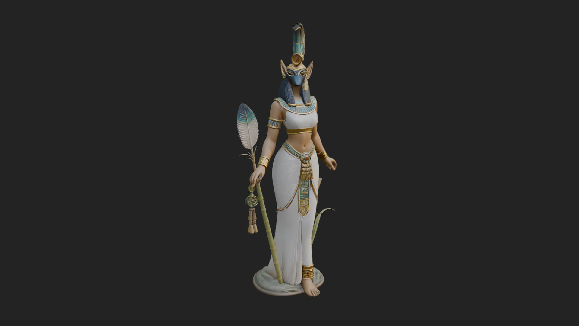 Ibis-Headed Egyptian God Statue Design 5 3D Print Model 3D Model
