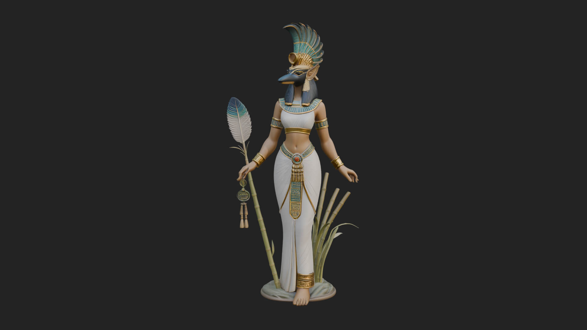 Ibis-Headed Egyptian God Statue Design 5 3D Print Model 3D Model