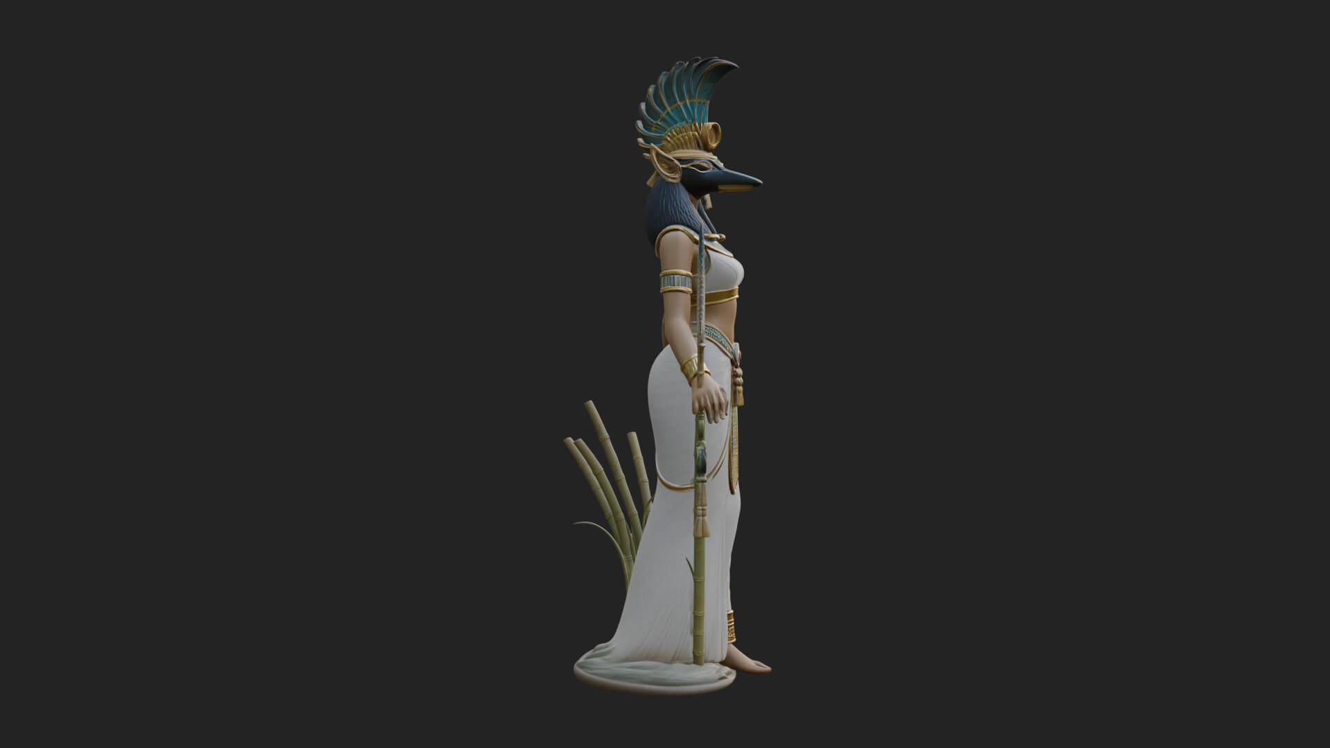 Ibis-Headed Egyptian God Statue Design 5 3D Print Model 3D Model