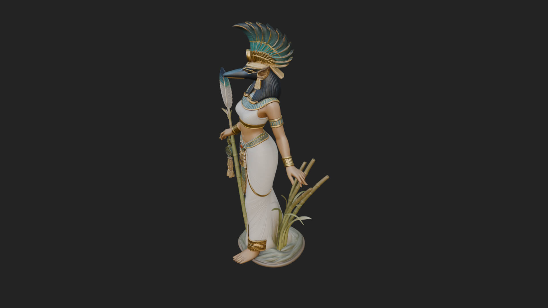 Ibis-Headed Egyptian God Statue Design 5 3D Print Model 3D Model