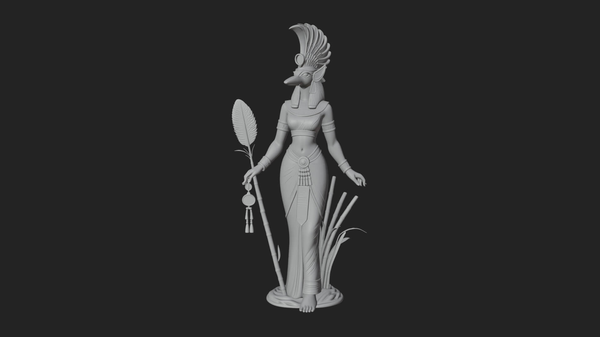 Ibis-Headed Egyptian God Statue Design 5 3D Print Model 3D Model