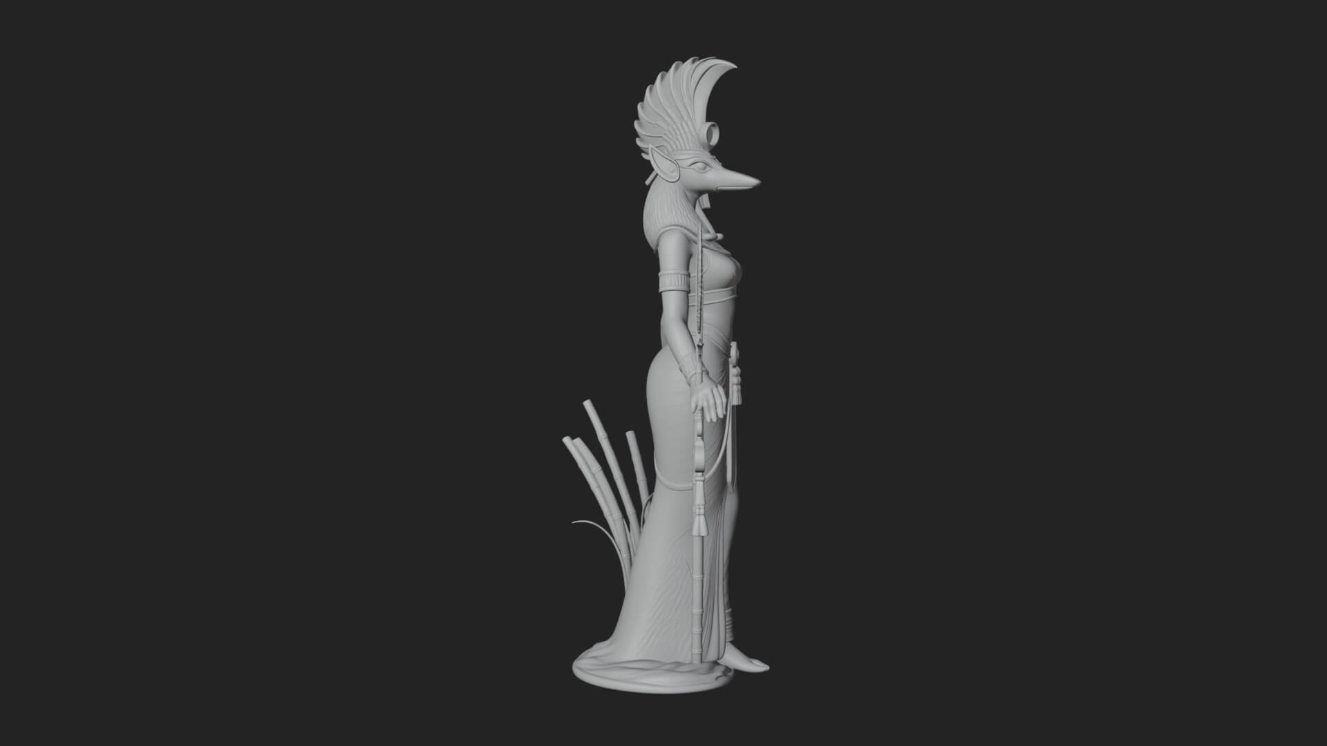 Ibis-Headed Egyptian God Statue Design 5 3D Print Model 3D Model