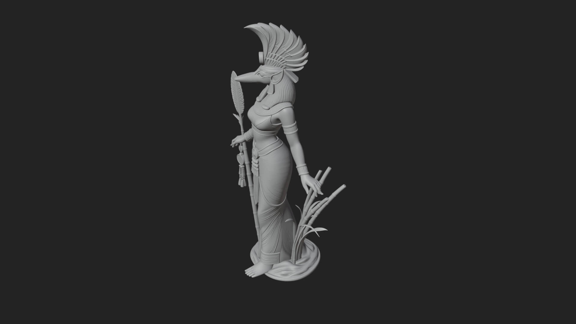Ibis-Headed Egyptian God Statue Design 5 3D Print Model 3D Model