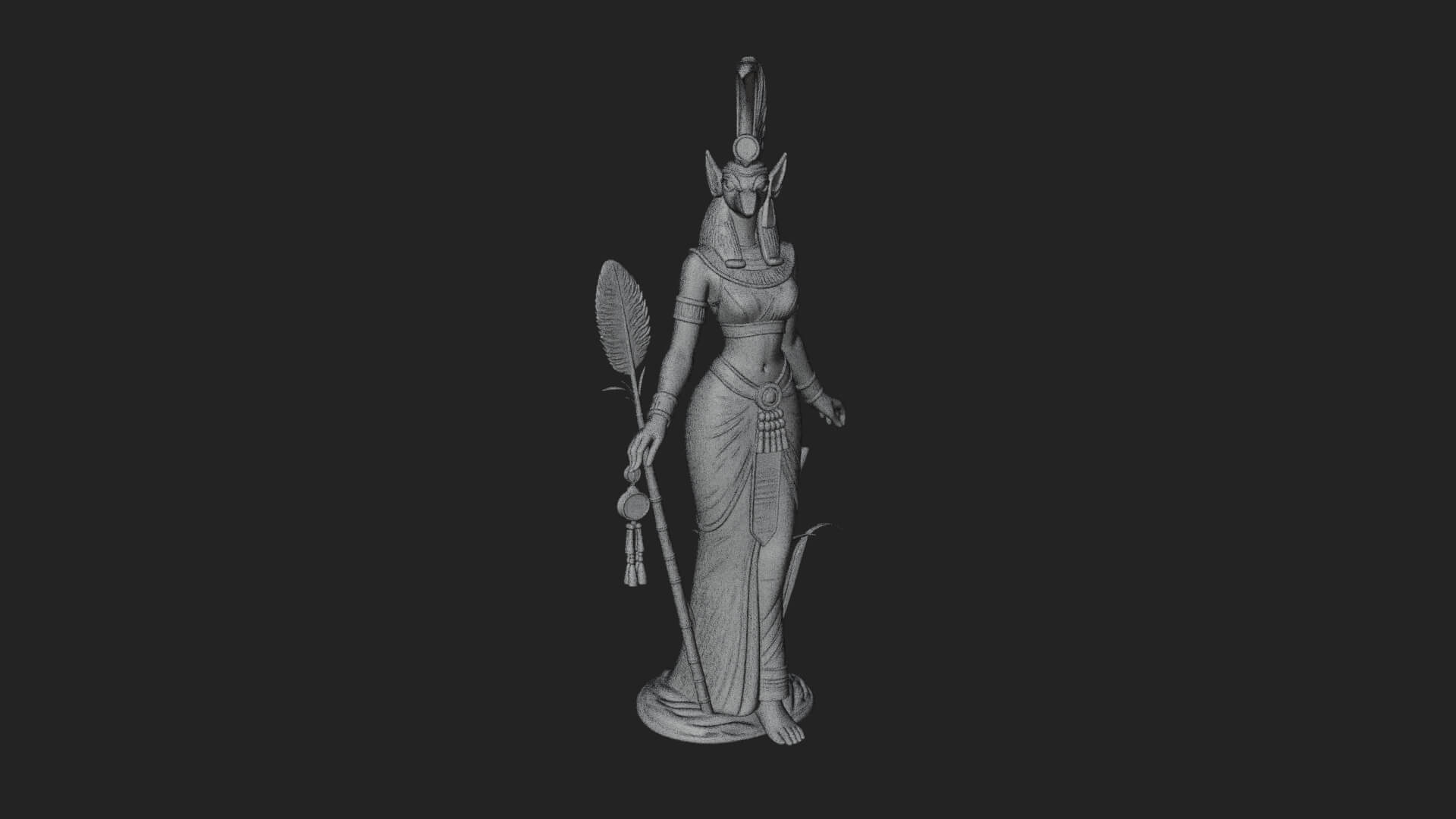 Ibis-Headed Egyptian God Statue Design 5 3D Print Model 3D Model