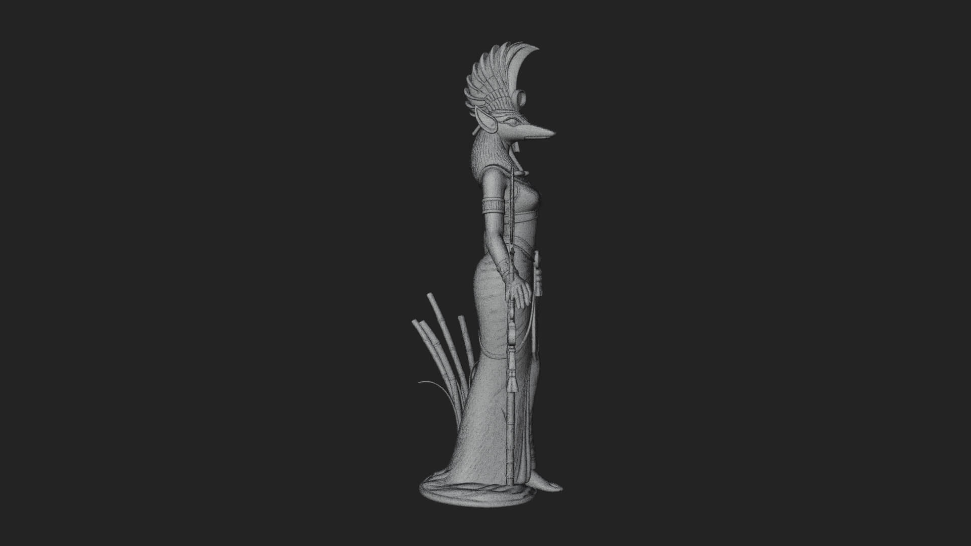 Ibis-Headed Egyptian God Statue Design 5 3D Print Model 3D Model