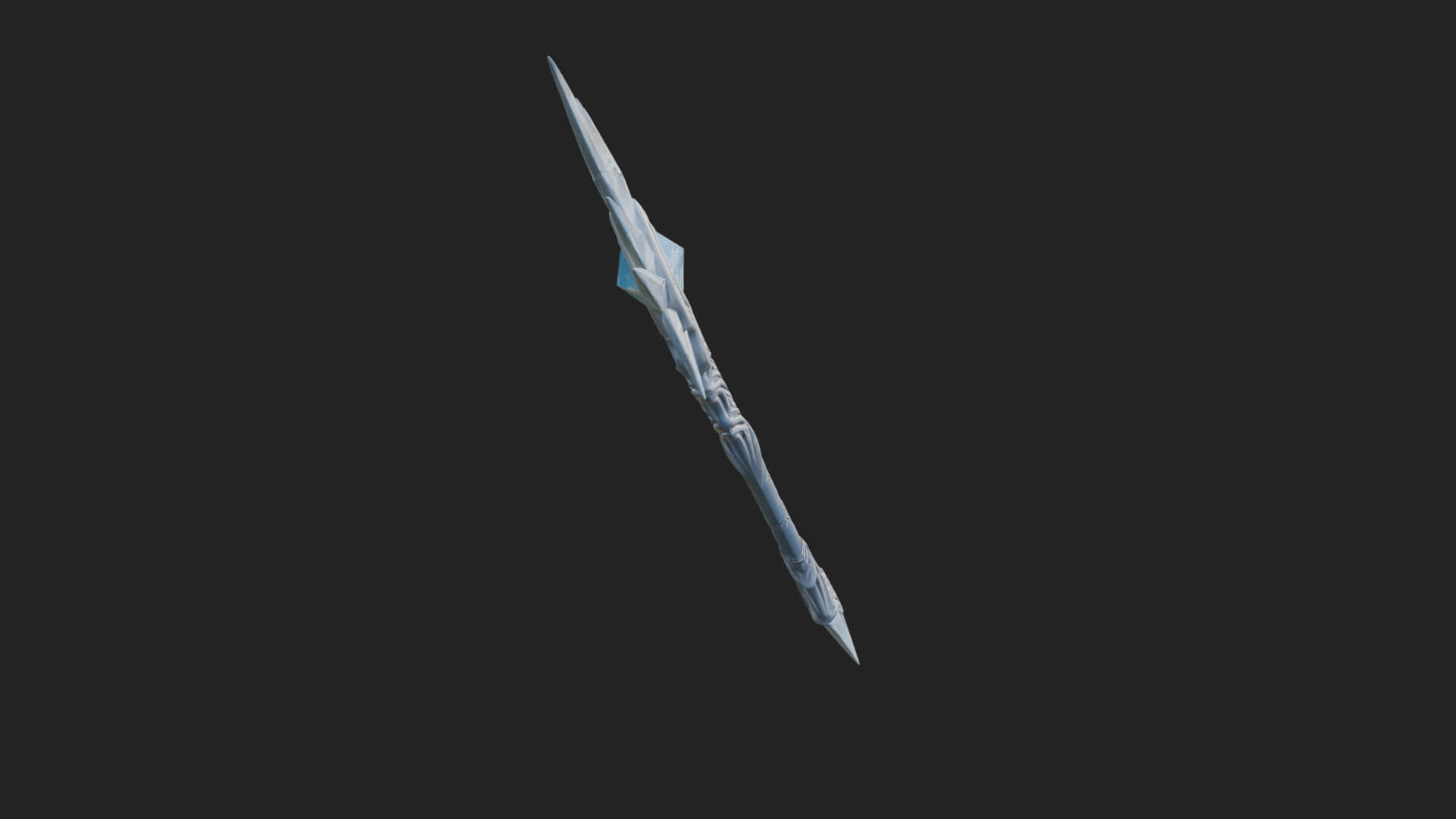 Ice Crystal Mace Model Design 1 3D Print Model 3D Model