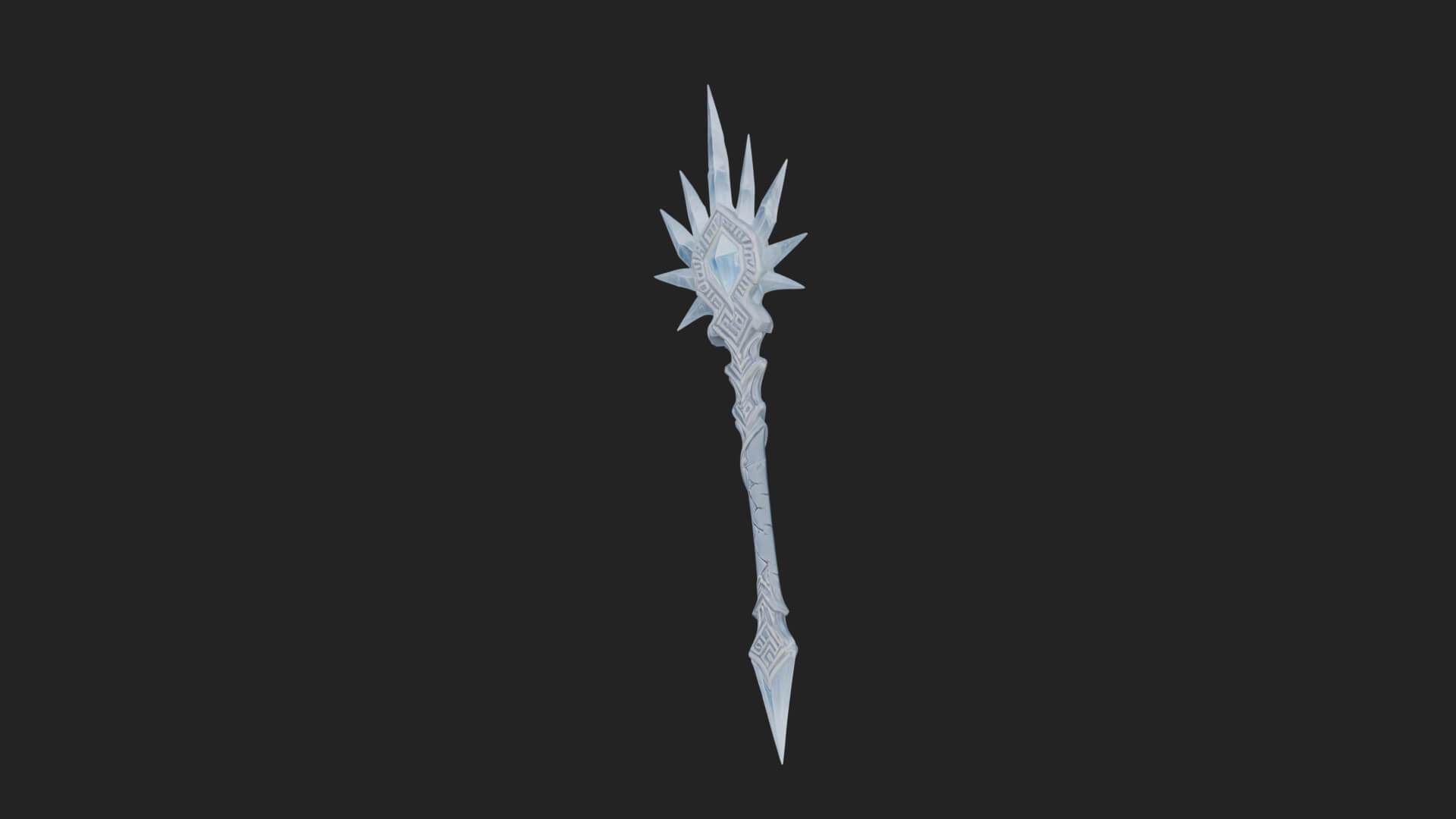 Ice Crystal Mace Model Design 1 3D Print Model 3D Model