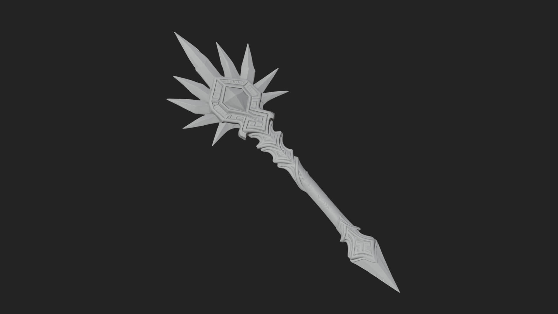Ice Crystal Mace Model Design 1 3D Print Model 3D Model