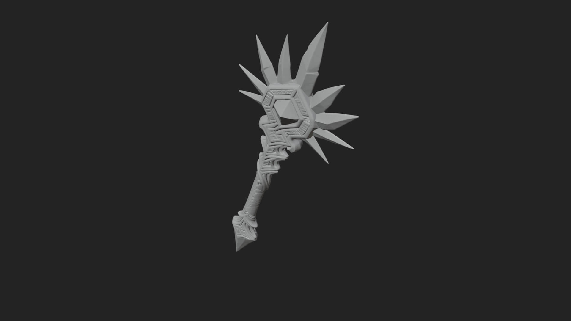 Ice Crystal Mace Model Design 1 3D Print Model 3D Model