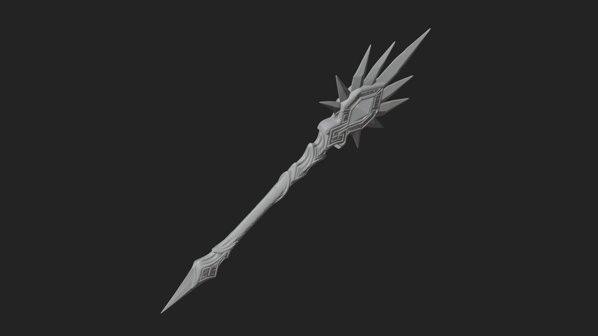 Ice Crystal Mace Model Design 1 3D Print Model 3D Model