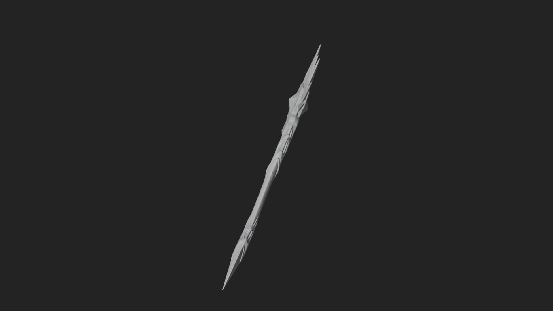Ice Crystal Mace Model Design 1 3D Print Model 3D Model