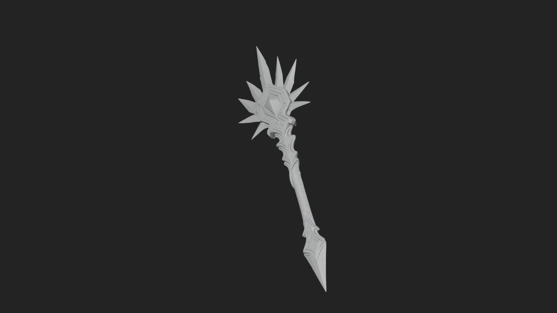 Ice Crystal Mace Model Design 1 3D Print Model 3D Model
