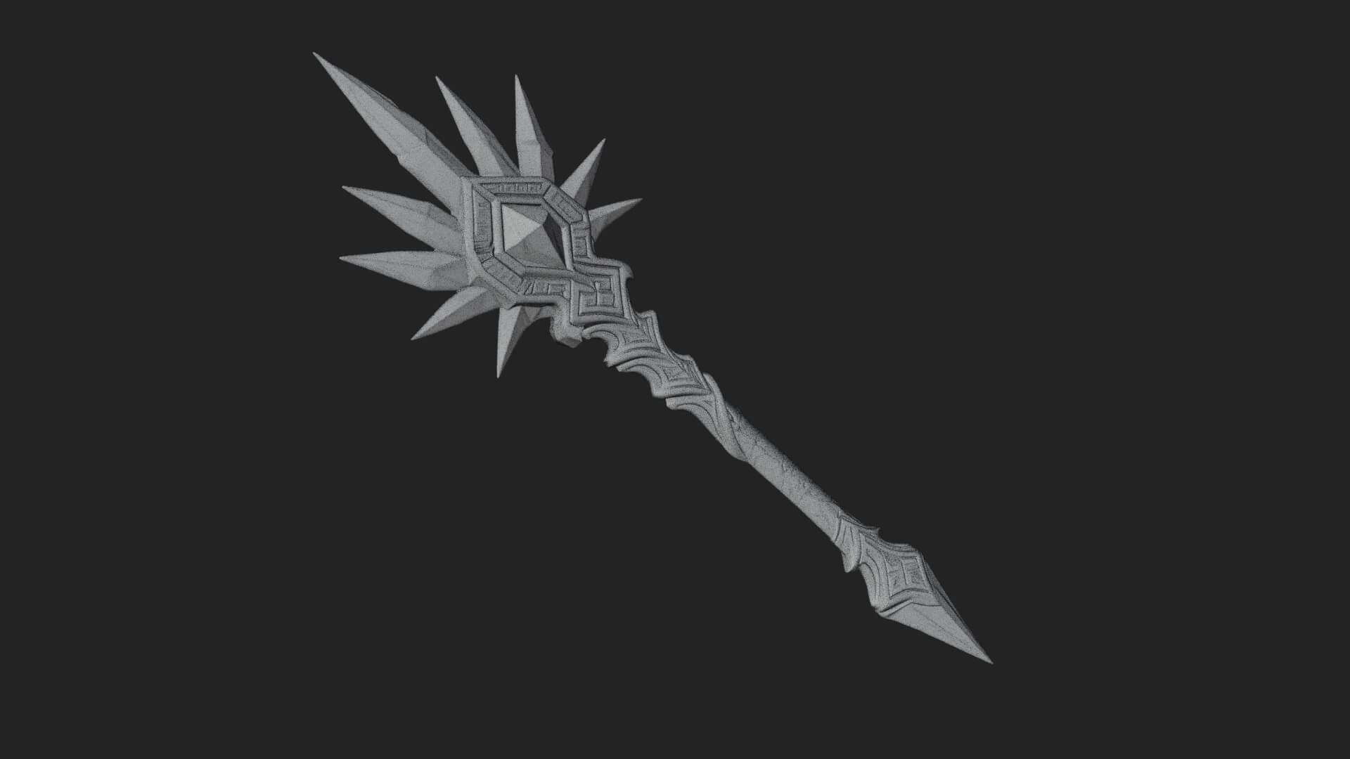 Ice Crystal Mace Model Design 1 3D Print Model 3D Model